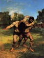 The Wrestlers Realist Realism painter Gustave Courbet